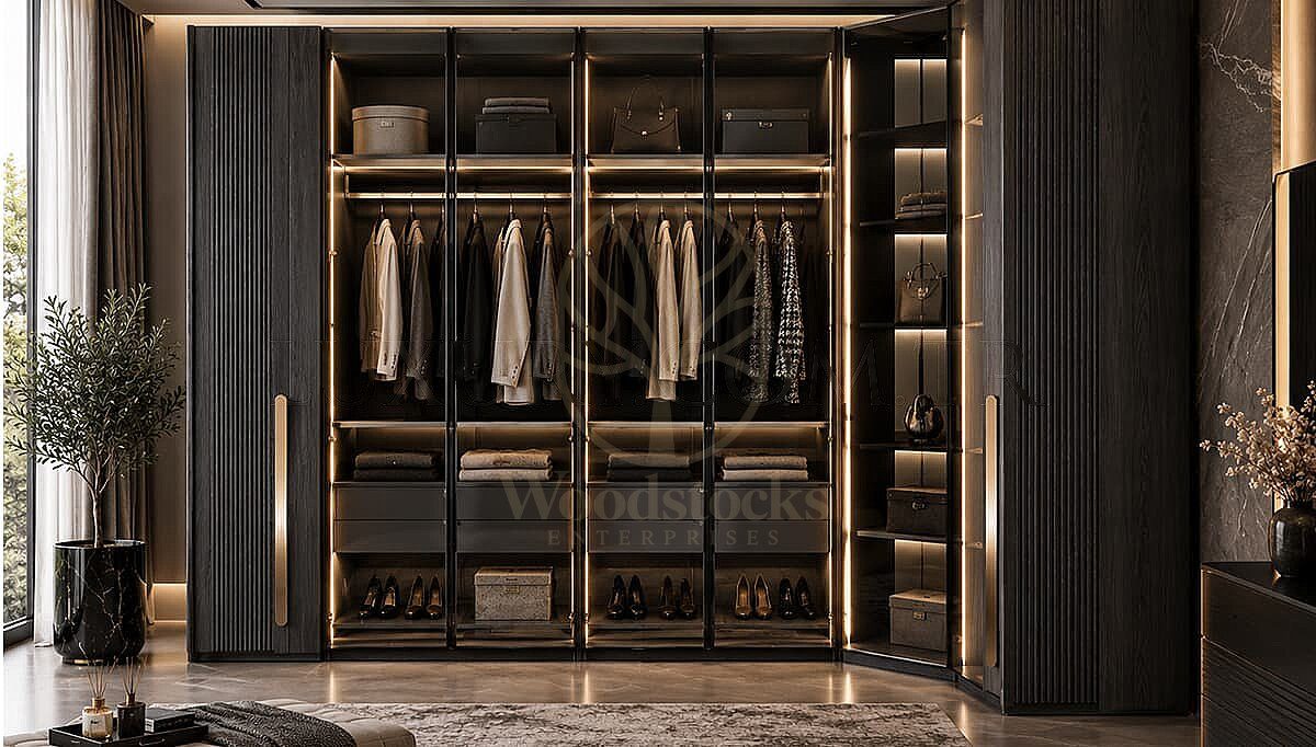 Luxury Liverno Handcrafted Teak Walk-in Wardrobe, Saharanpur, Almirah Wardrobe