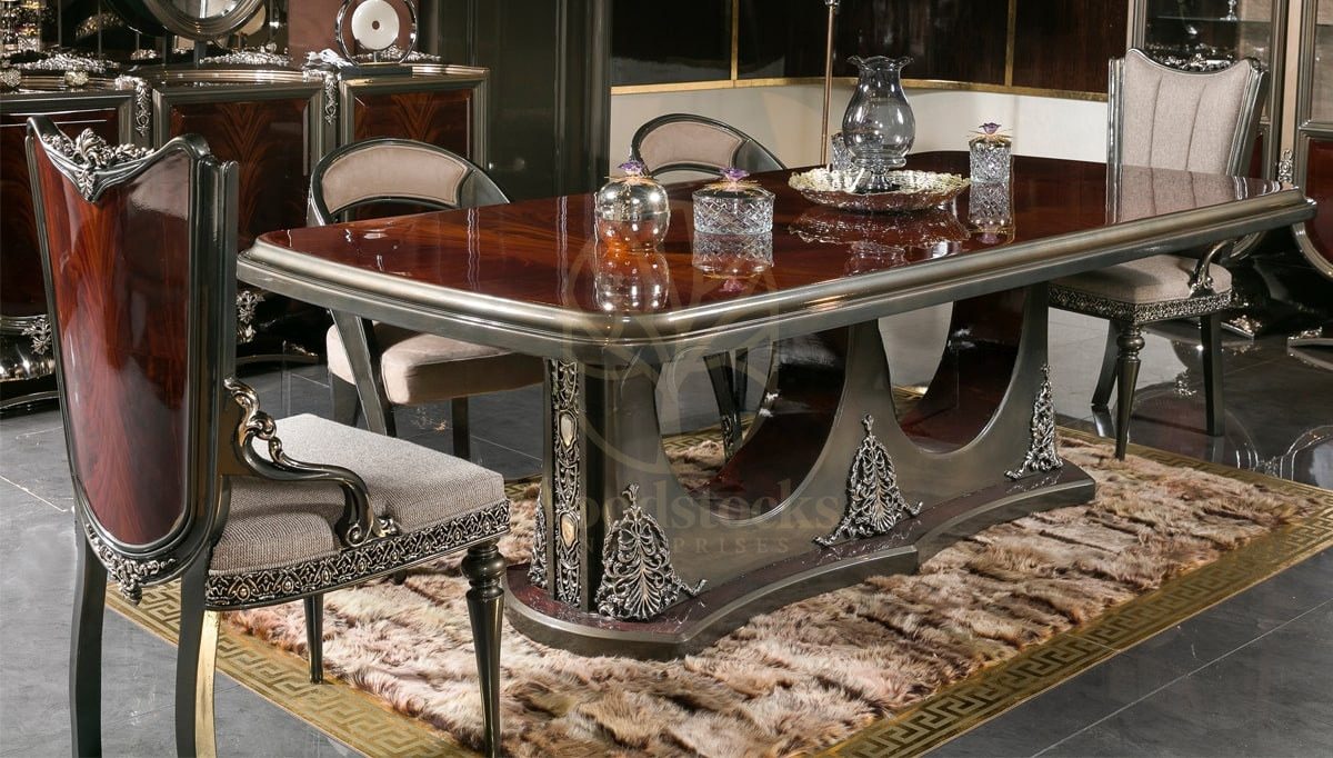 Royal Delato Hand Carved Teak Dining Table Set, Saharanpur, view 2