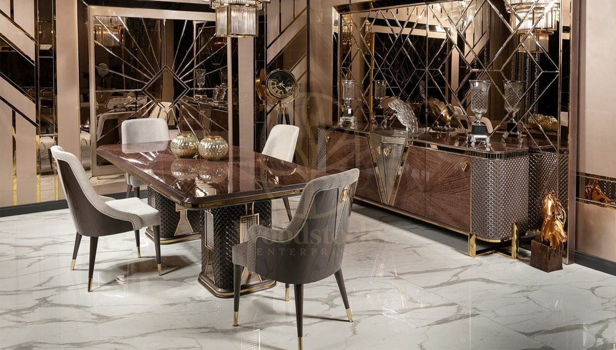 Luxury Zenova Handcrafted Teak Dining Table Set, Saharanpur, Dining Table
