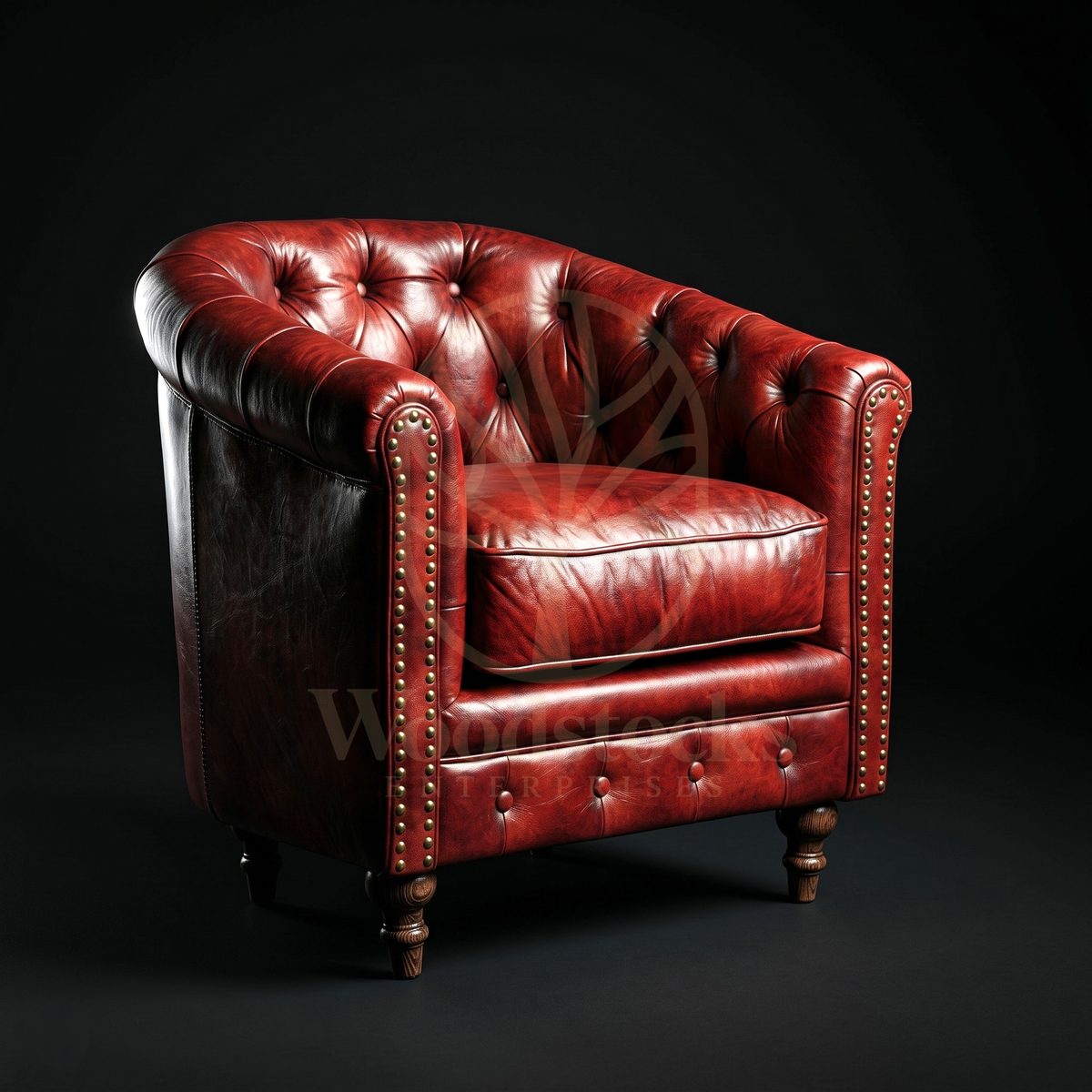 Luxury Teak Palladian Club Chesterfield Tub Chair, Saharanpur, Living Room Chair