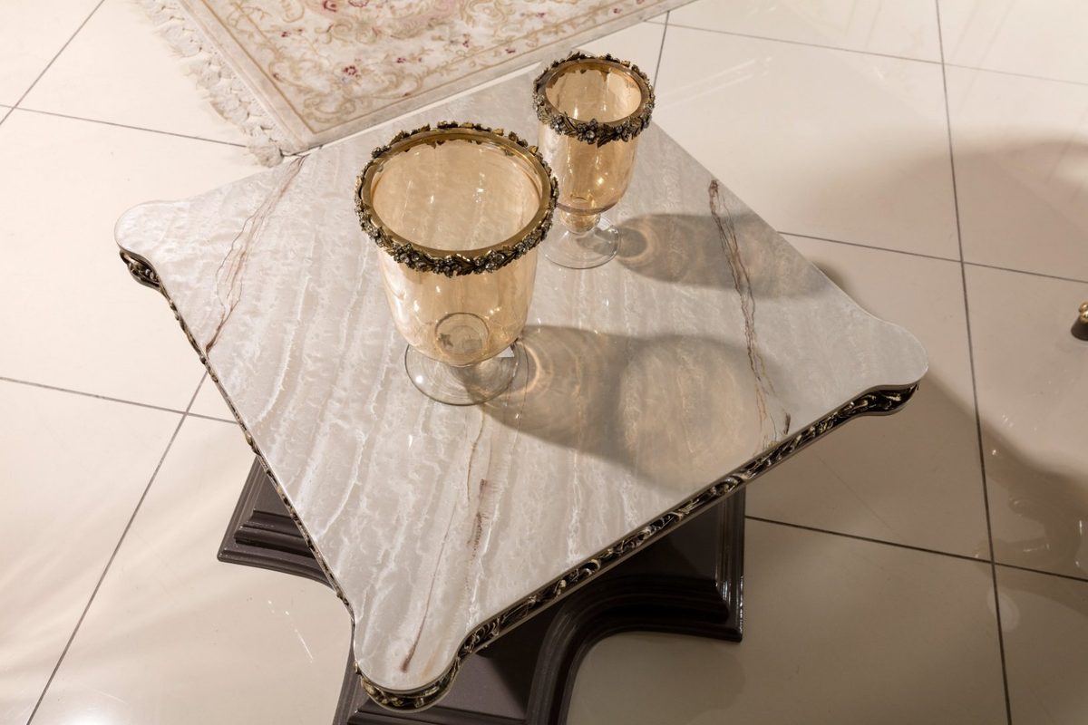 Teak Roma Ivory and Silver Center Table, Center Table