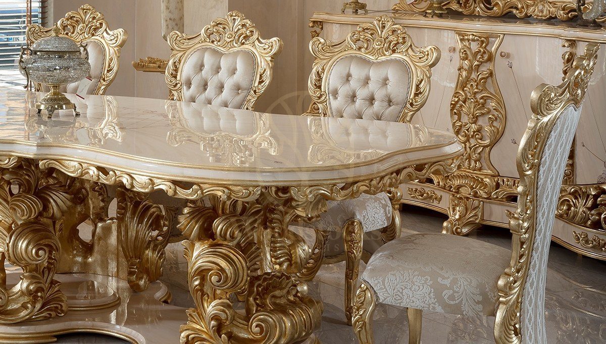 Royal Pargali Hand Carved Teak Dining Table Set, Saharanpur, view 2