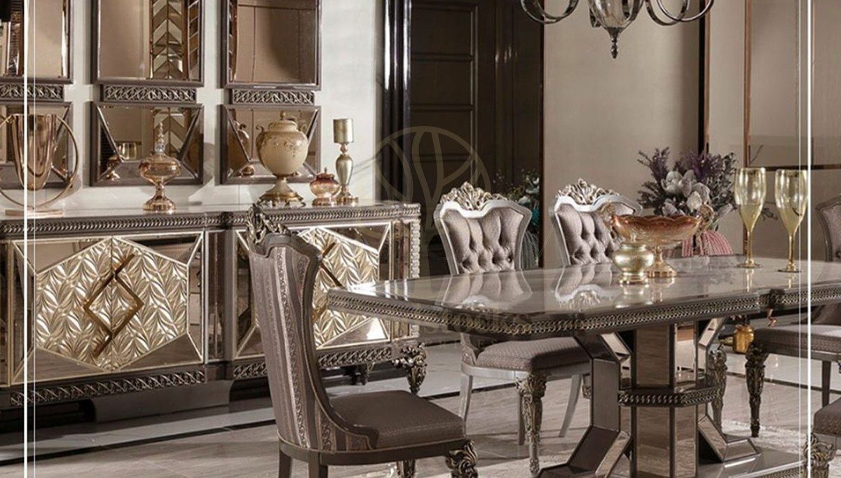 Royal Zanka Hand Carved Teak Dining Table Set, Saharanpur, view 2