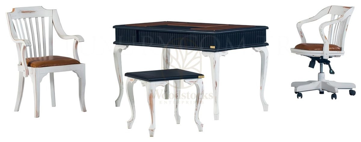 Royal Vizyon Hand Carved Teak Office Table, Saharanpur, view 2
