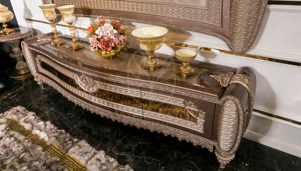 Royal Vegas Hand Carved Teak TV Cabinet, Saharanpur, view 2