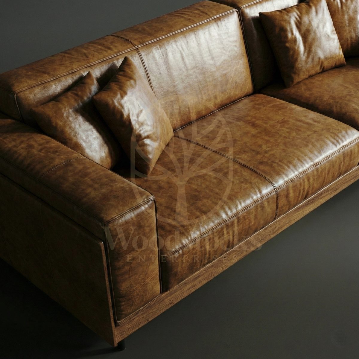 Luxury Teak Porta Nuova Modernist Leather Sofa, Saharanpur, view 4