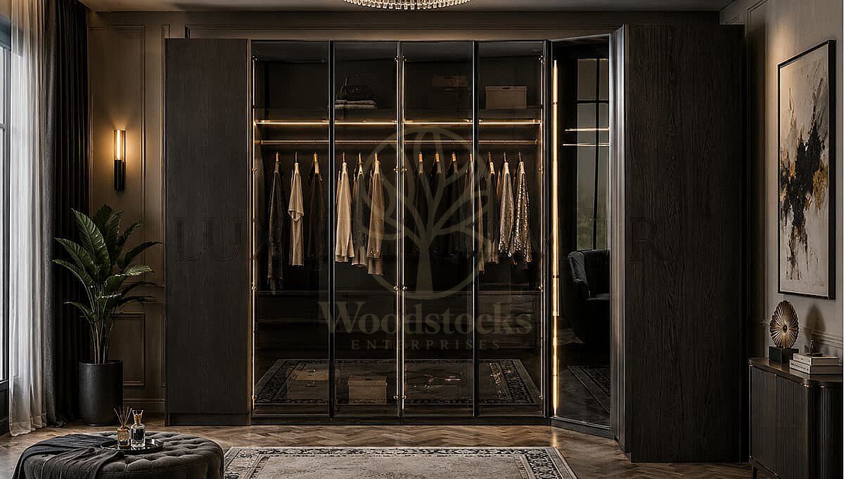 Luxury Cortina Handcrafted Teak Walk-in Wardrobe, Saharanpur, Almirah Wardrobe