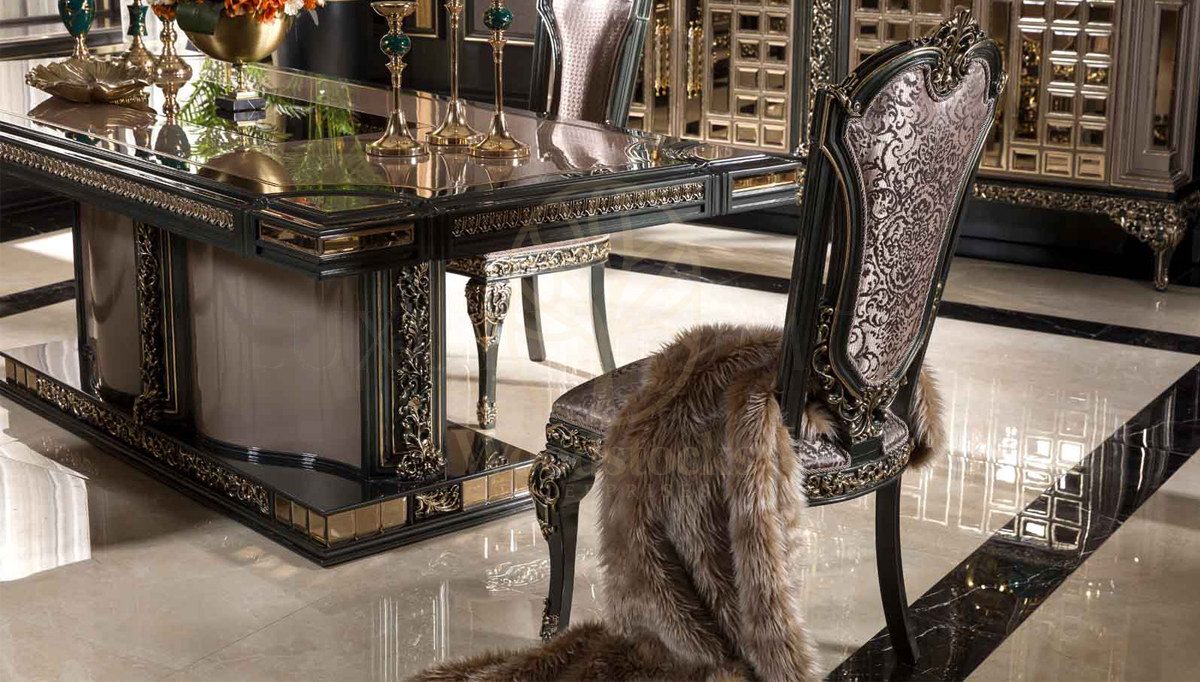 Royal Esterosa Hand Carved Teak Dining Table Set, Saharanpur, view 6