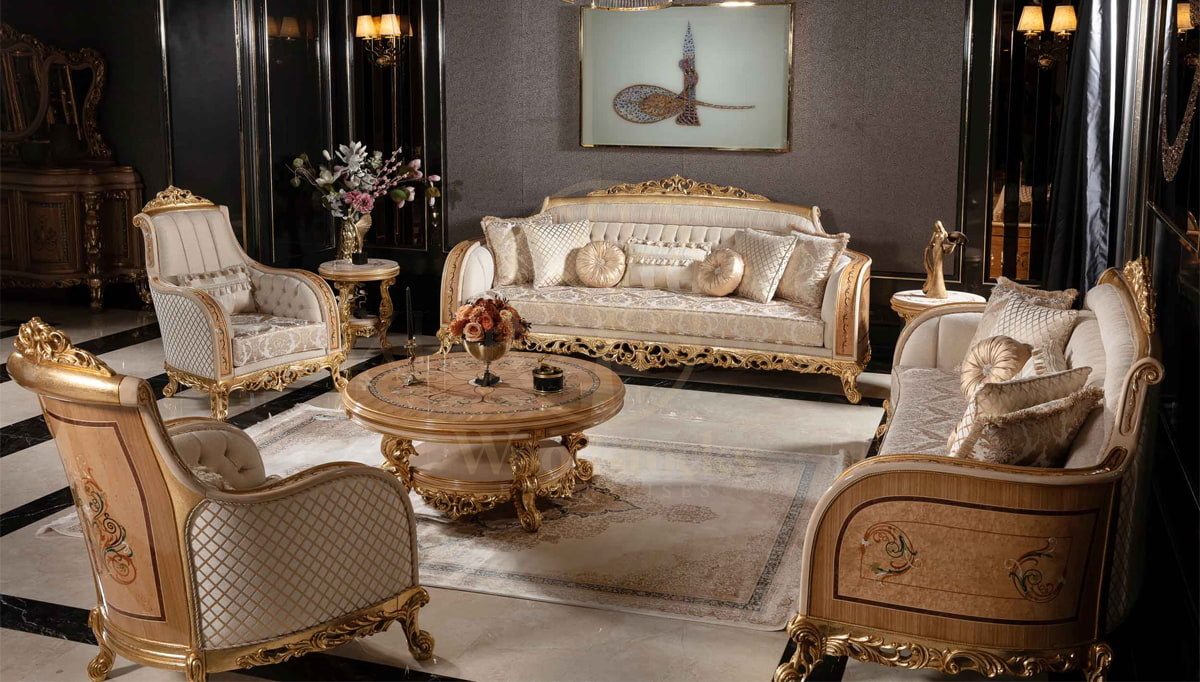 Royal Panamera Cream Hand Carved Teak Sofa Set, Saharanpur, view 10