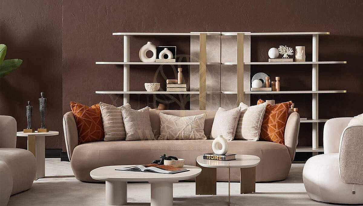 Luxury Novello Oval Handcrafted Teak Sofa Set, Saharanpur, view 5