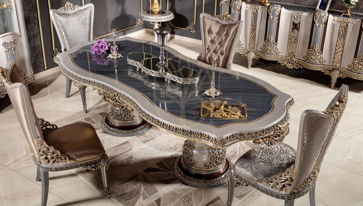 Royal Potenza Hand Carved Teak Dining Table Set, Saharanpur, view 7