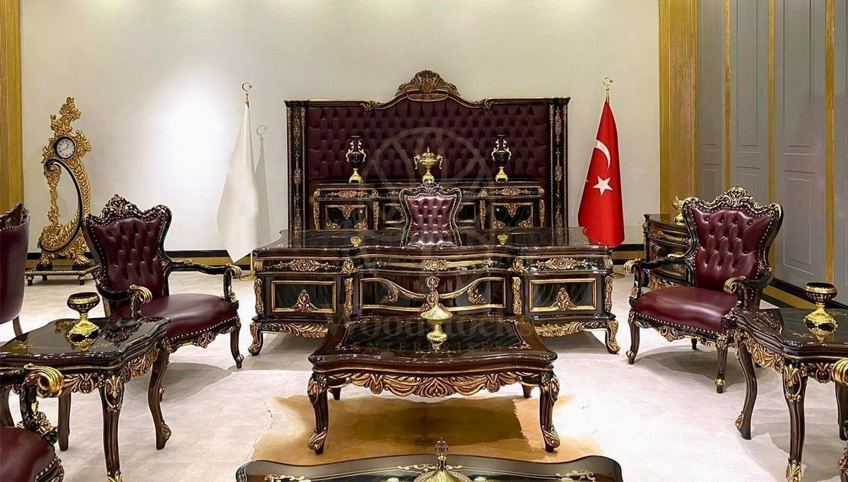 Royal Efsun Hand Carved Teak Office Table, Saharanpur, Office & Study Table