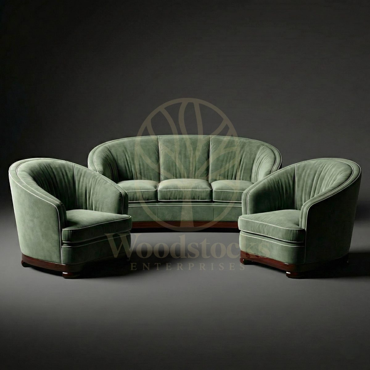 Luxury Teak Bombay Oval Maidan Art Deco Sofa, Saharanpur, Sofa Set
