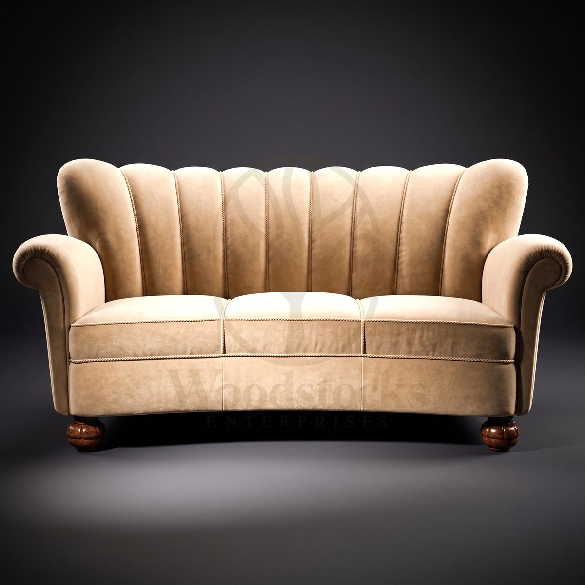 Luxury Teak Gothenburg Curved Deco Settee, Saharanpur, Sofa Set