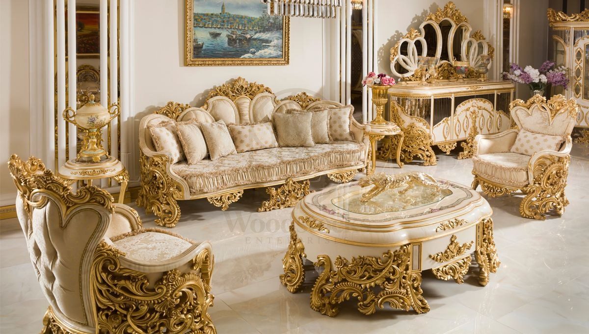 Royal Ayasofya Hand Carved Teak Sofa Set II, Saharanpur, Sofa Set