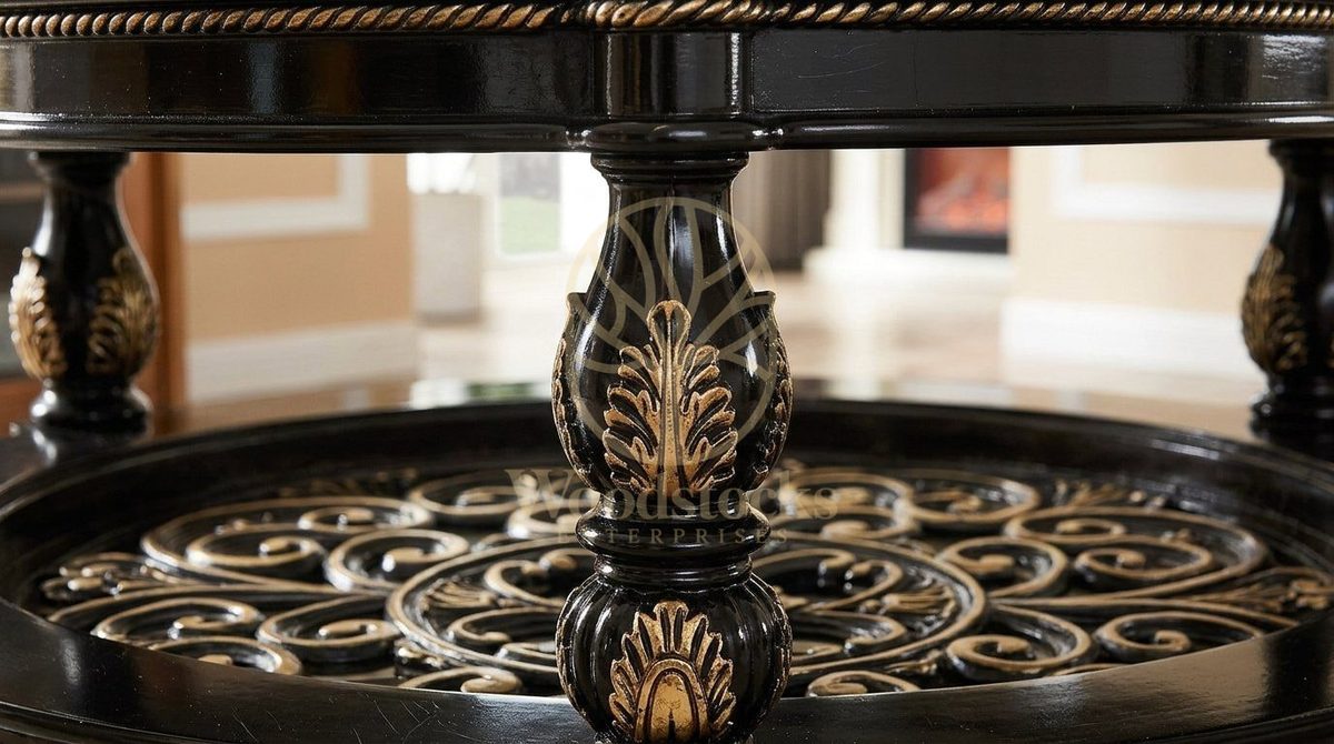 Teak European Black Enamel Coffee Table, view 3