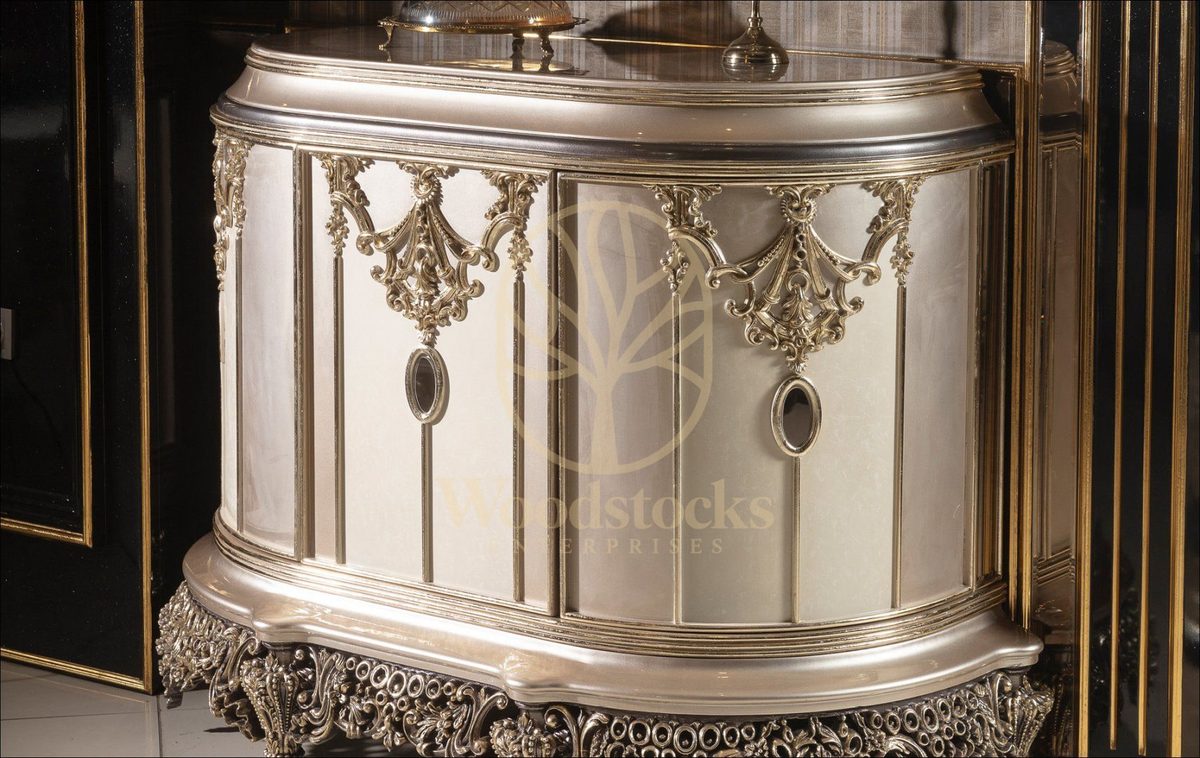 Teak Elegance Ivory and Gold Dining Set, view 11