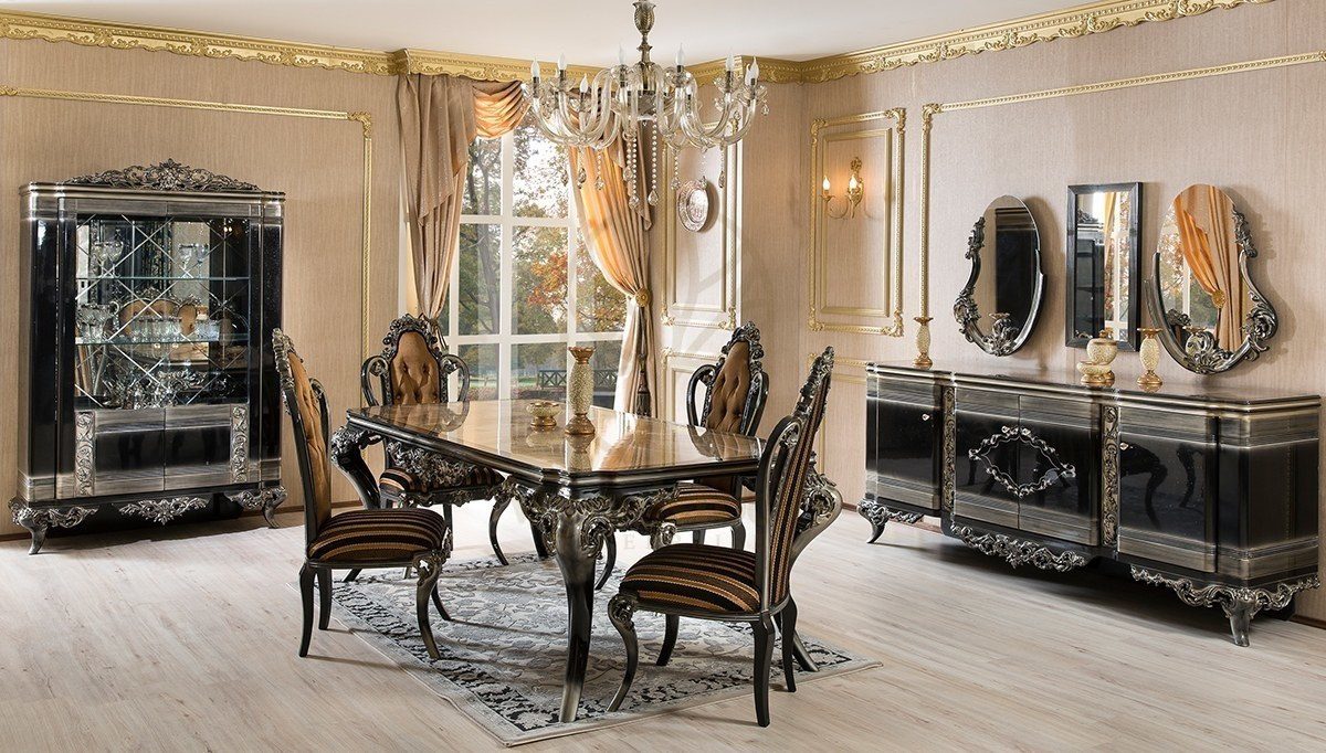 Royal Esante Hand Carved Teak Dining Table Set, Saharanpur, Dining Table