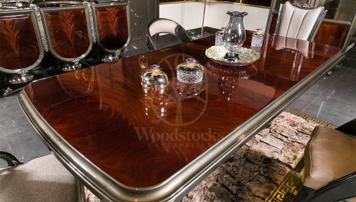 Royal Delato Hand Carved Teak Dining Table Set, Saharanpur, view 3