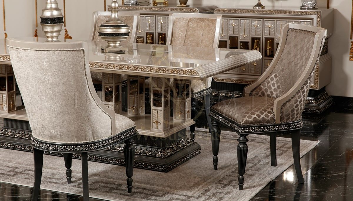 Royal Pars Hand Carved Teak Dining Table Set, Saharanpur, view 3