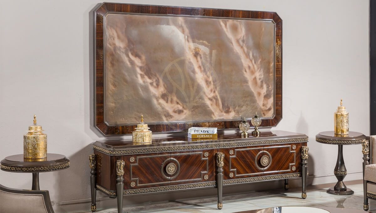 Royal Valdera Hand Carved Teak TV Cabinet, Saharanpur, TV Cabinet