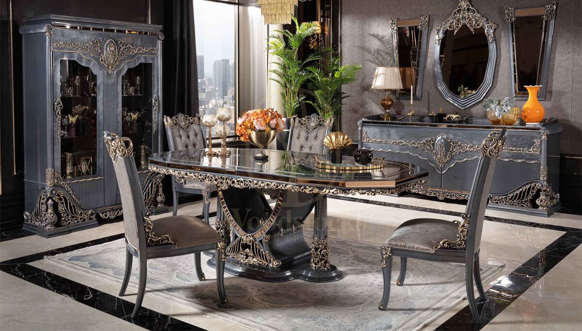Royal Hamidiye Hand Carved Teak Dining Table Set, Saharanpur, Dining Table