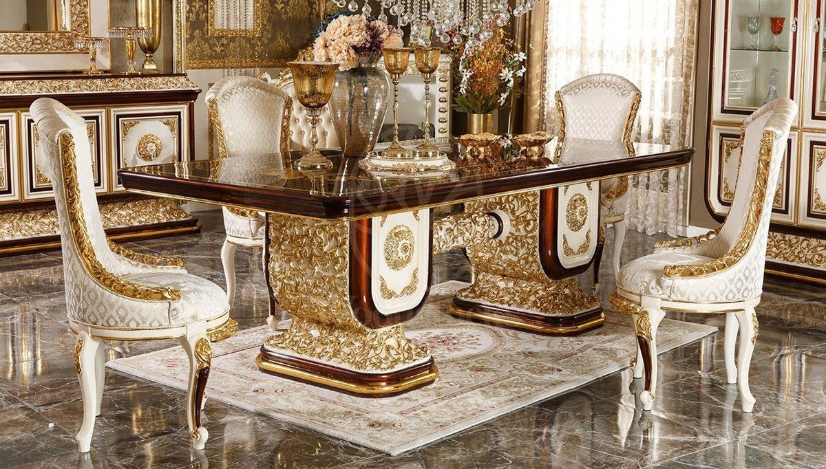 Royal Oxford Hand Carved Teak Dining Table Set, Saharanpur, view 2