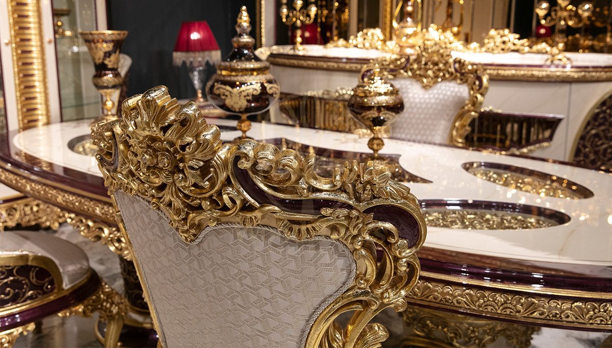 Royal Kopenhag Hand Carved Teak Dining Table Set, Saharanpur, view 3