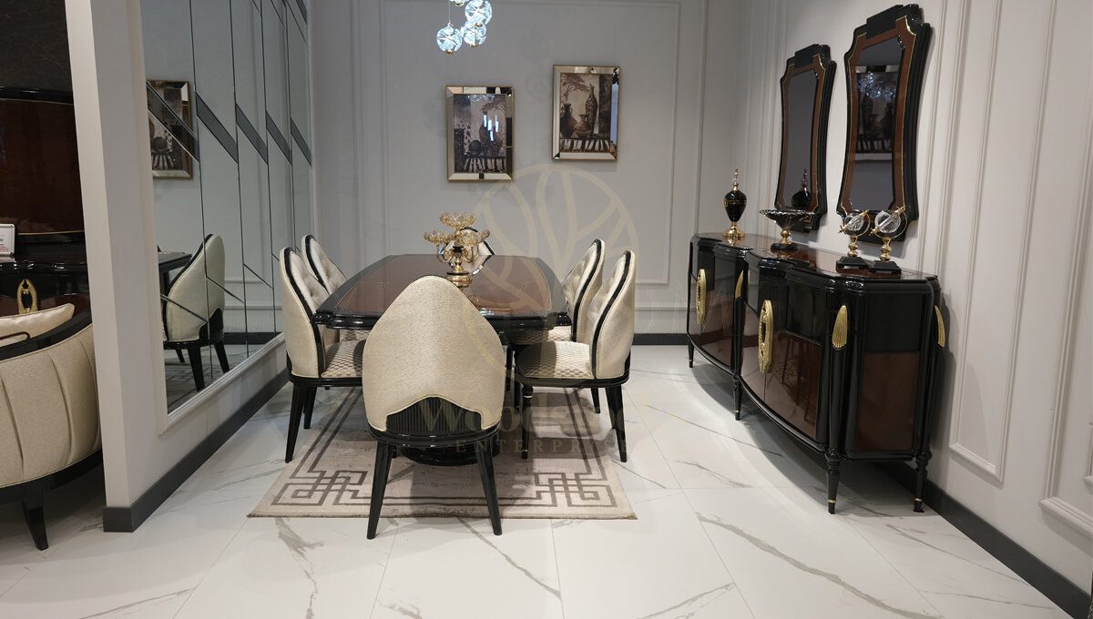 Royal Florida Hand Carved Teak Dining Table Set, Saharanpur, Dining Table