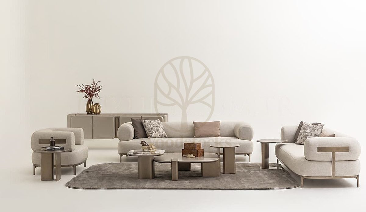 Luxury Pera Beige Handcrafted Teak Sofa Set, Saharanpur, view 2