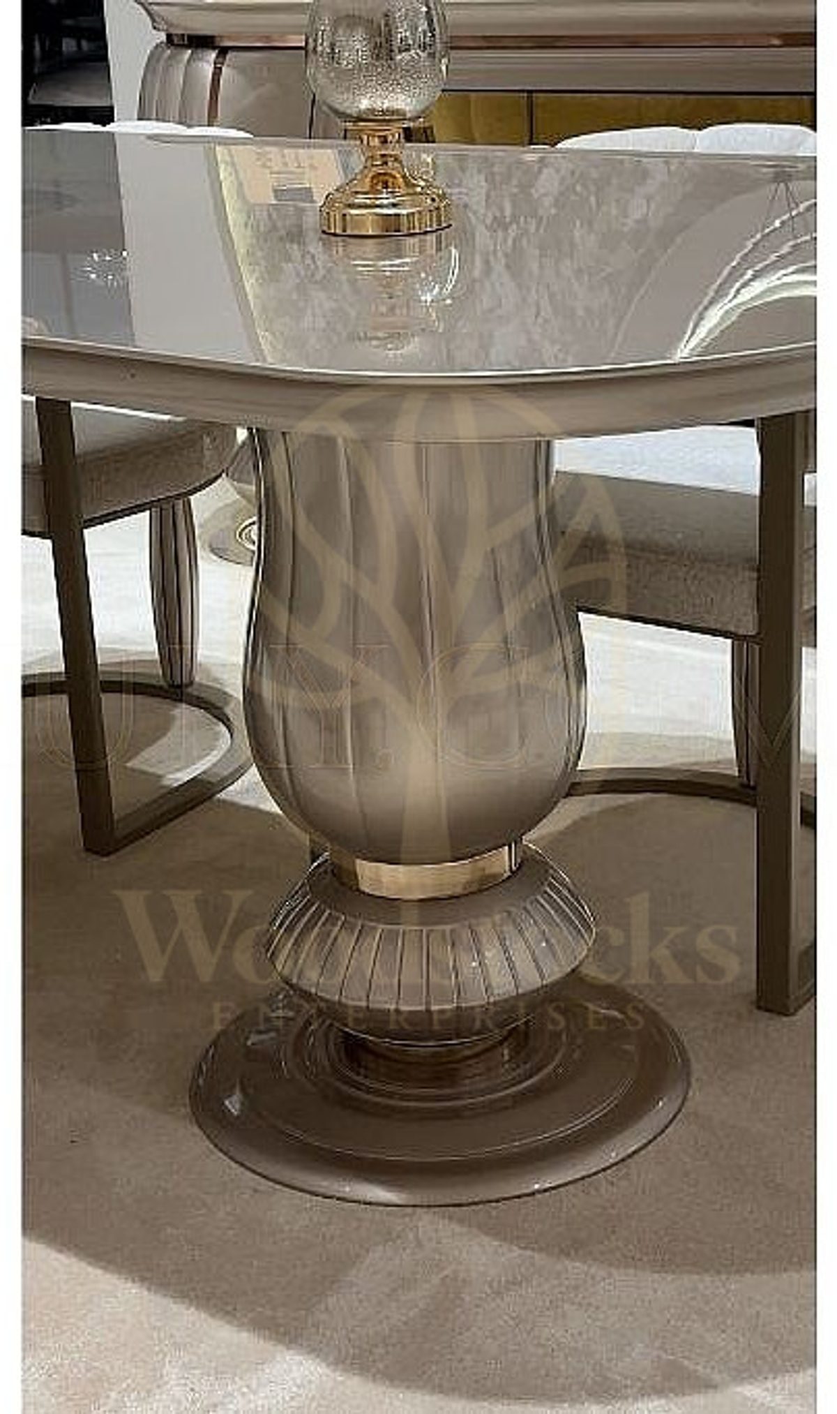 Royal Rumeli Hand Carved Teak Dining Table Set, Saharanpur, view 4