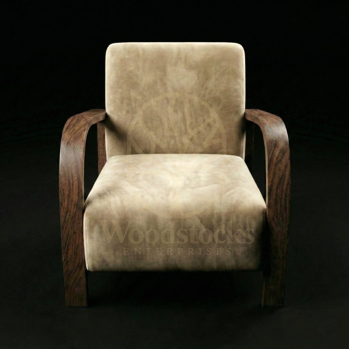 Luxury Teak Deauville Art Deco Lounge Chair, Saharanpur, view 2
