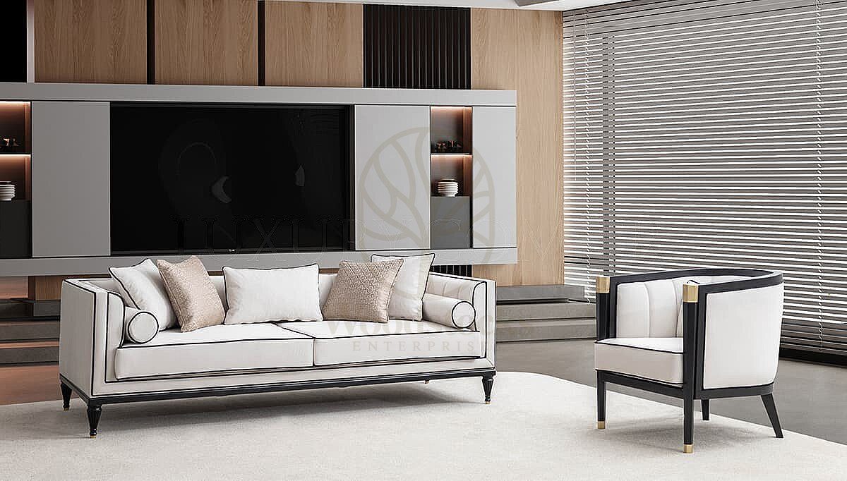 Luxury Soletta Black Handcrafted Teak Sofa Set, Saharanpur, view 2