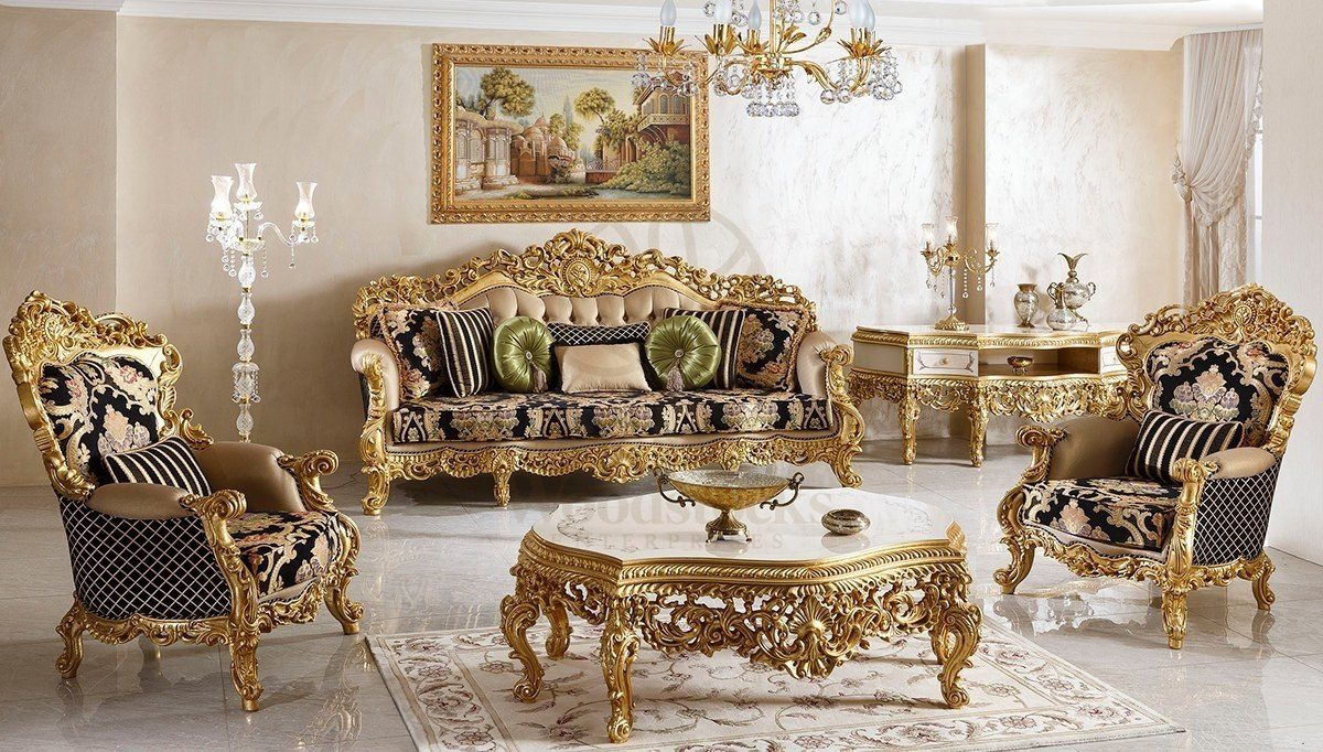 Royal Sehrazat Hand Carved Teak Sofa Set, Saharanpur, Sofa Set