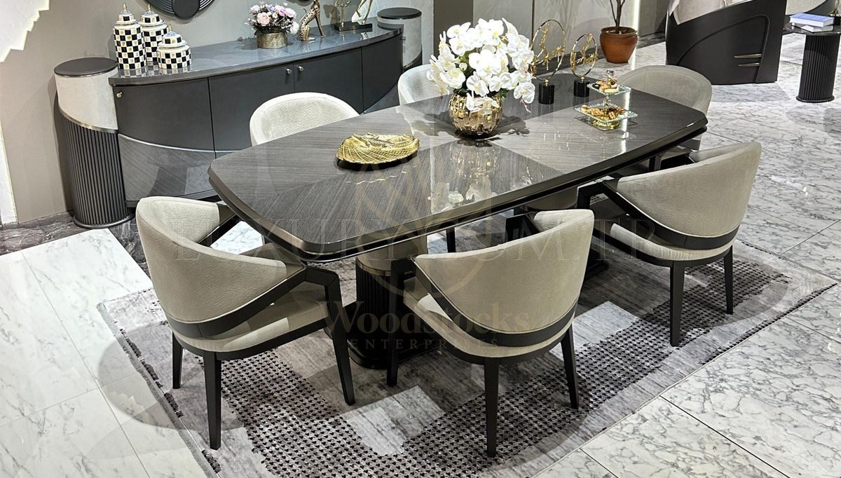 Luxury Pavena Handcrafted Teak Dining Table Set, Saharanpur, Dining Table