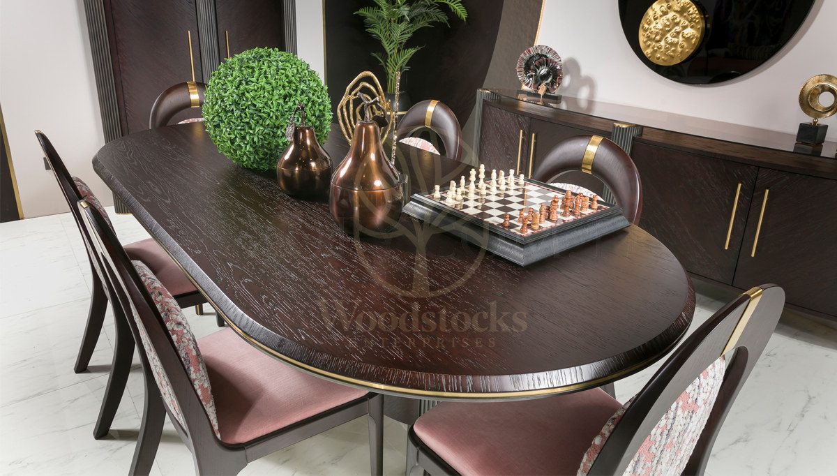 Luxury Vuitton Handcrafted Teak Dining Table Set, Saharanpur, view 2