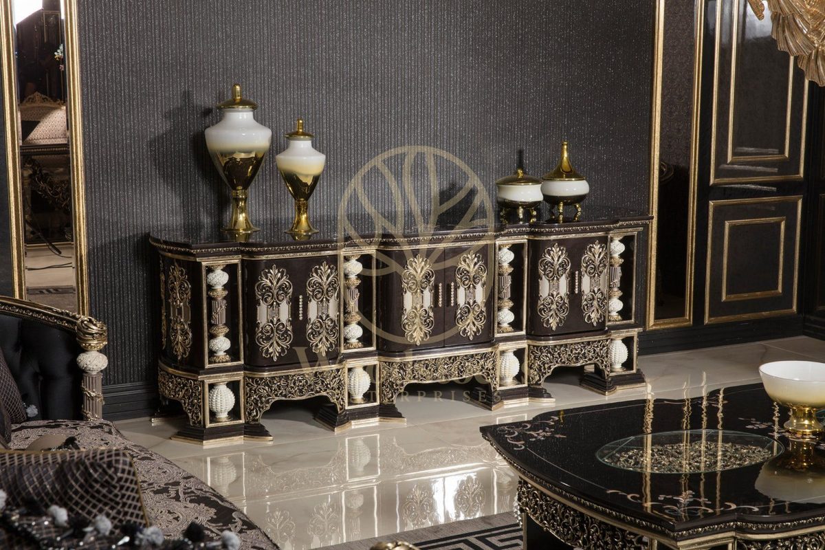 Teak Monaco Charcoal and Ivory TV Cabinet, TV Cabinet