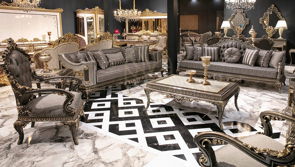 Royal Lotusa Hand Carved Teak Sofa Set II, Saharanpur, Sofa Set