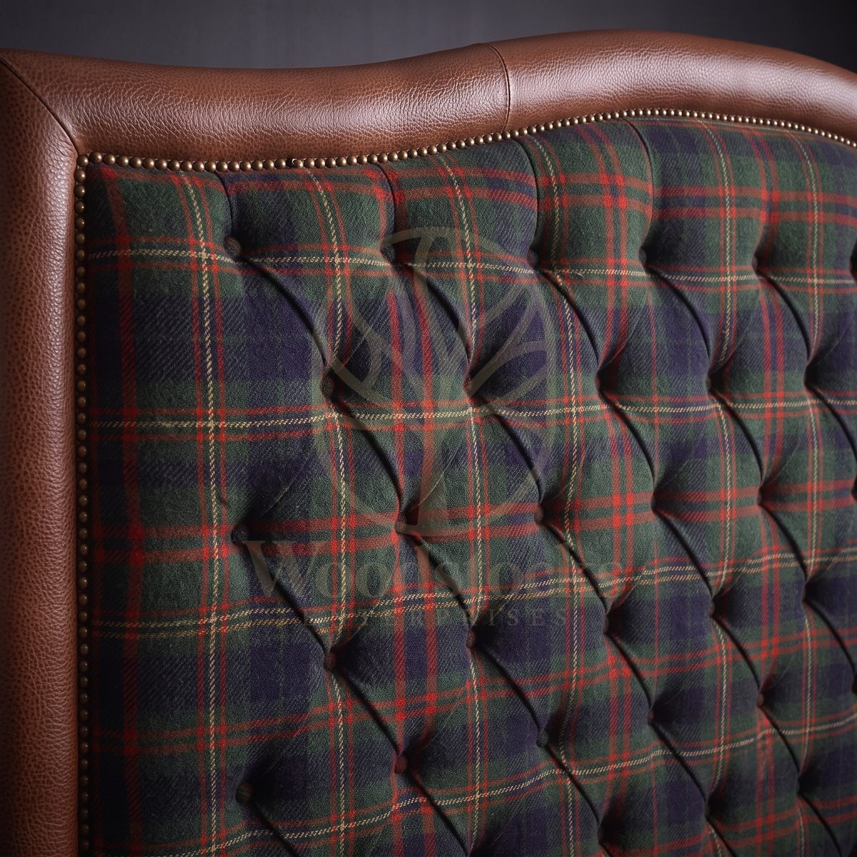 Luxury Teak Glenmore Highland Tartan Chesterfield Bed, Saharanpur, view 4
