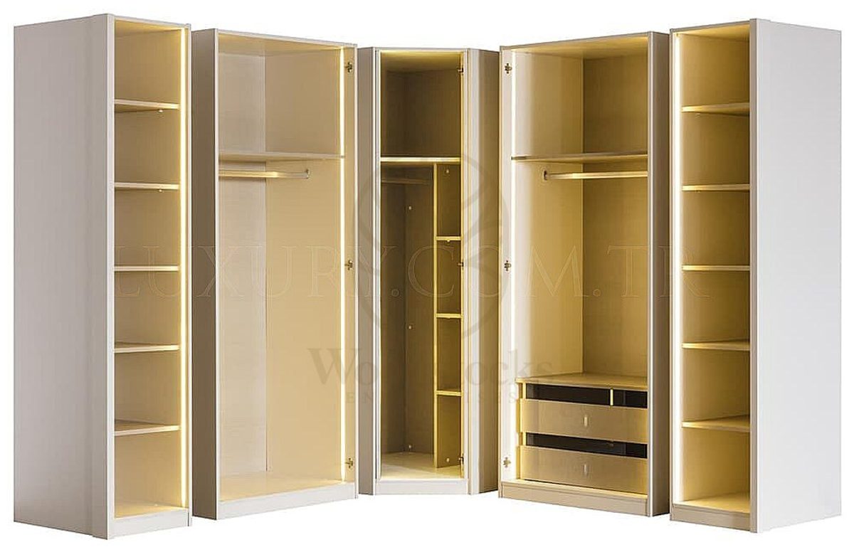Luxury Luretta Handcrafted Teak Walk-in Wardrobe, Saharanpur, alternate view