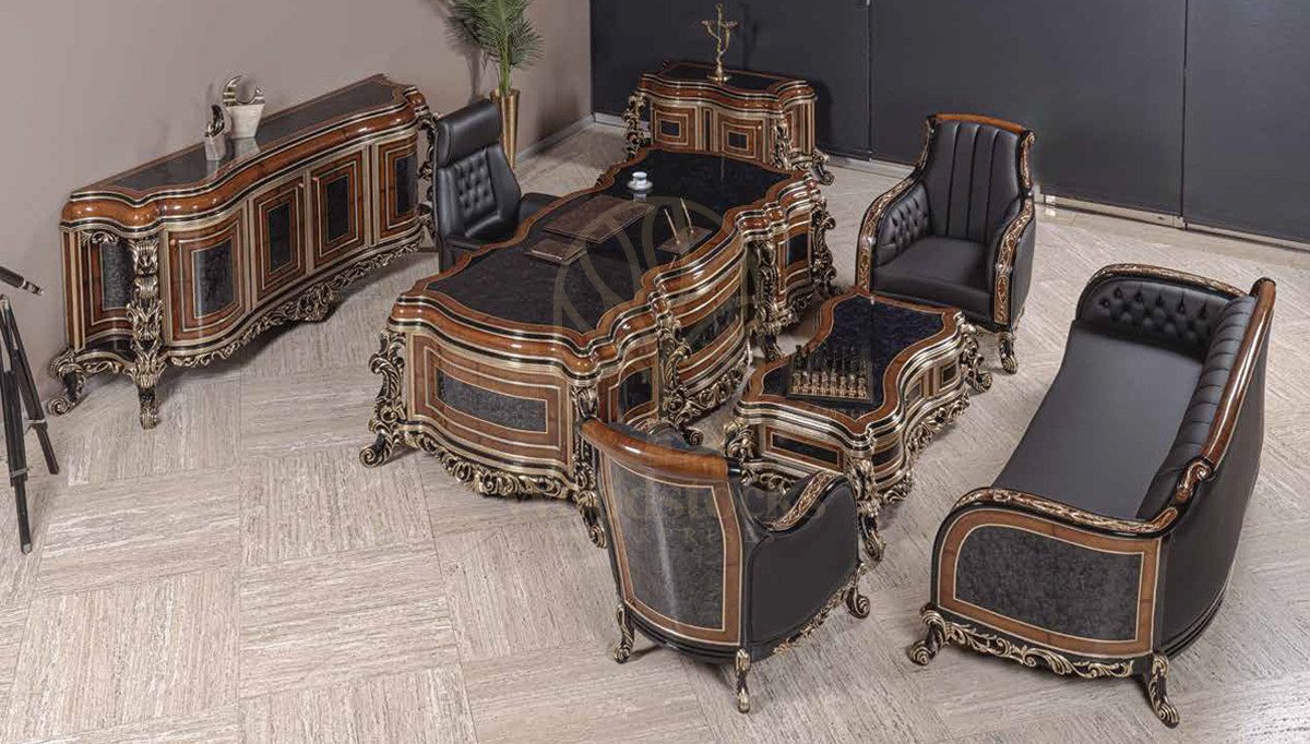 Royal Melba Hand Carved Teak Office Table, Saharanpur, Office & Study Table