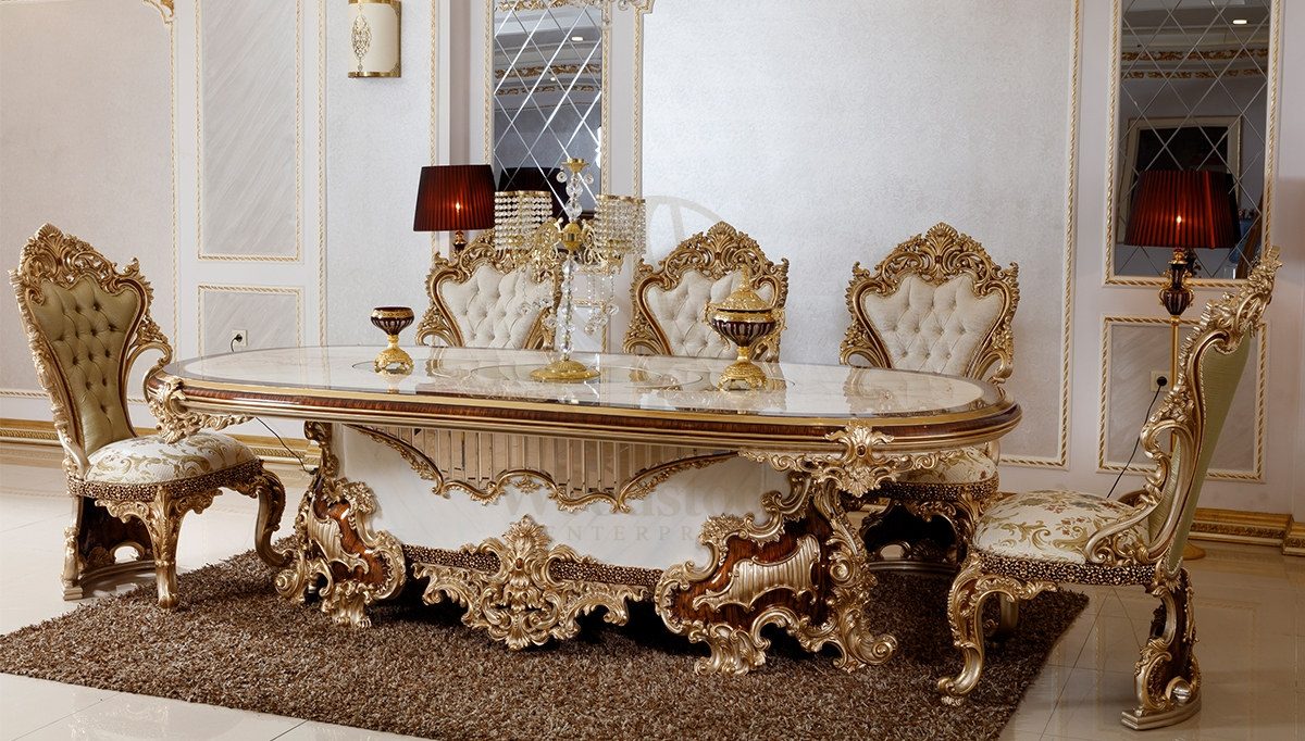 Royal Lord Hand Carved Teak Dining Table Set, Saharanpur, view 2