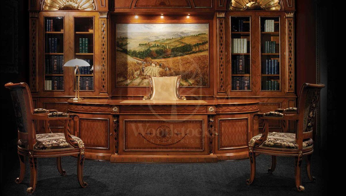 Royal Rapides Bronze Hand Carved Teak Office Table, Saharanpur, Office & Study Table