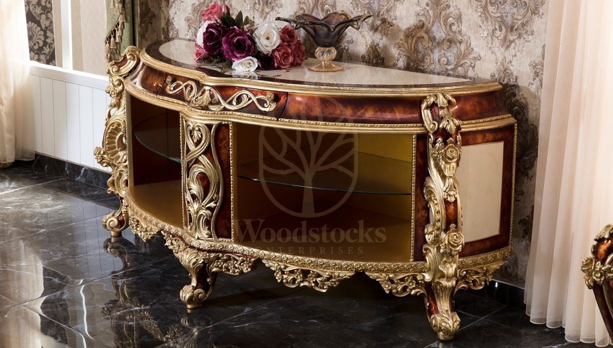 Royal Miresa Hand Carved Teak TV Cabinet, Saharanpur, view 2