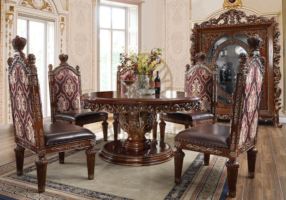 Teak Antique Gold Dining Table, view 3