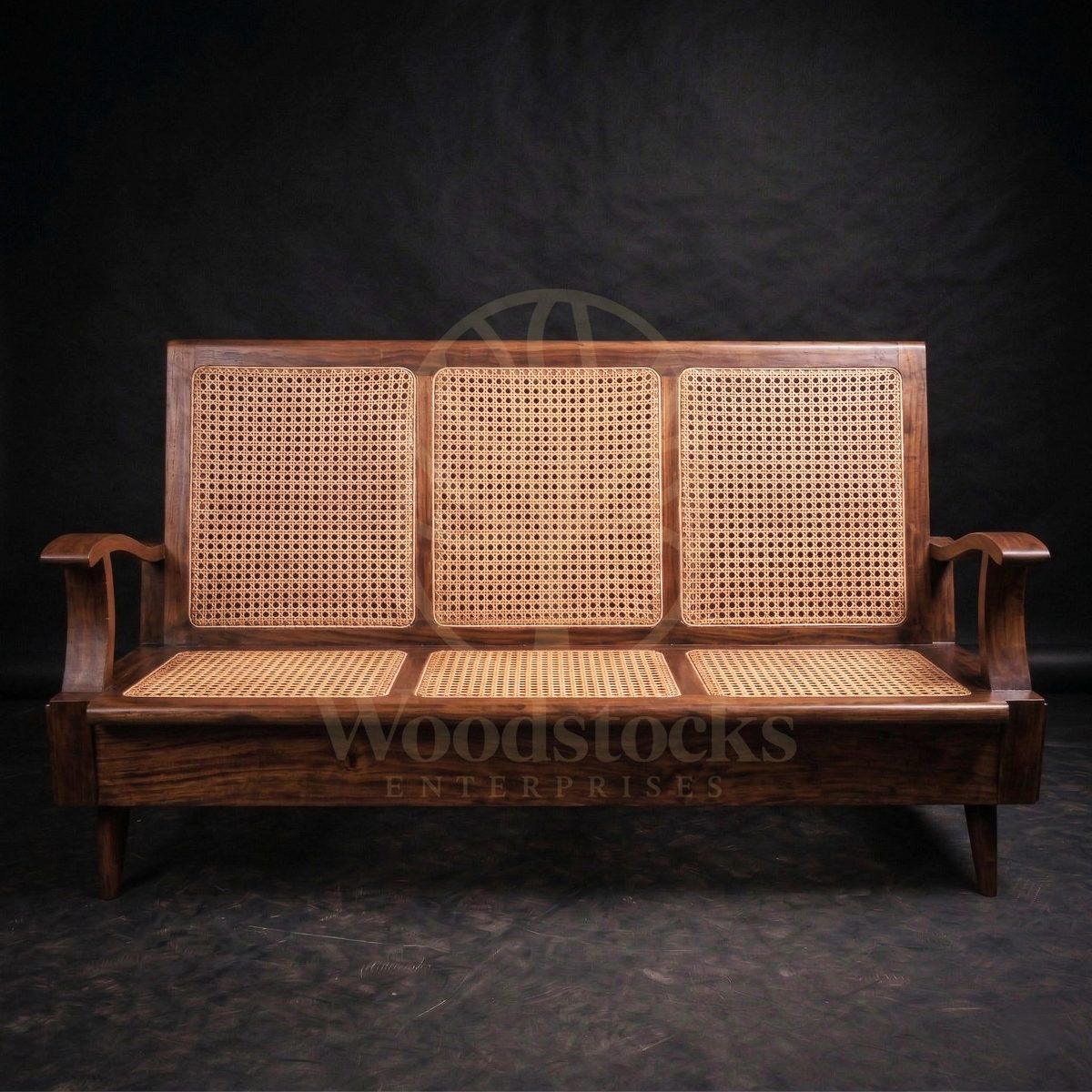 Luxury Teak Matunga Art Deco Cane Lounge Sofa, Saharanpur, view 2