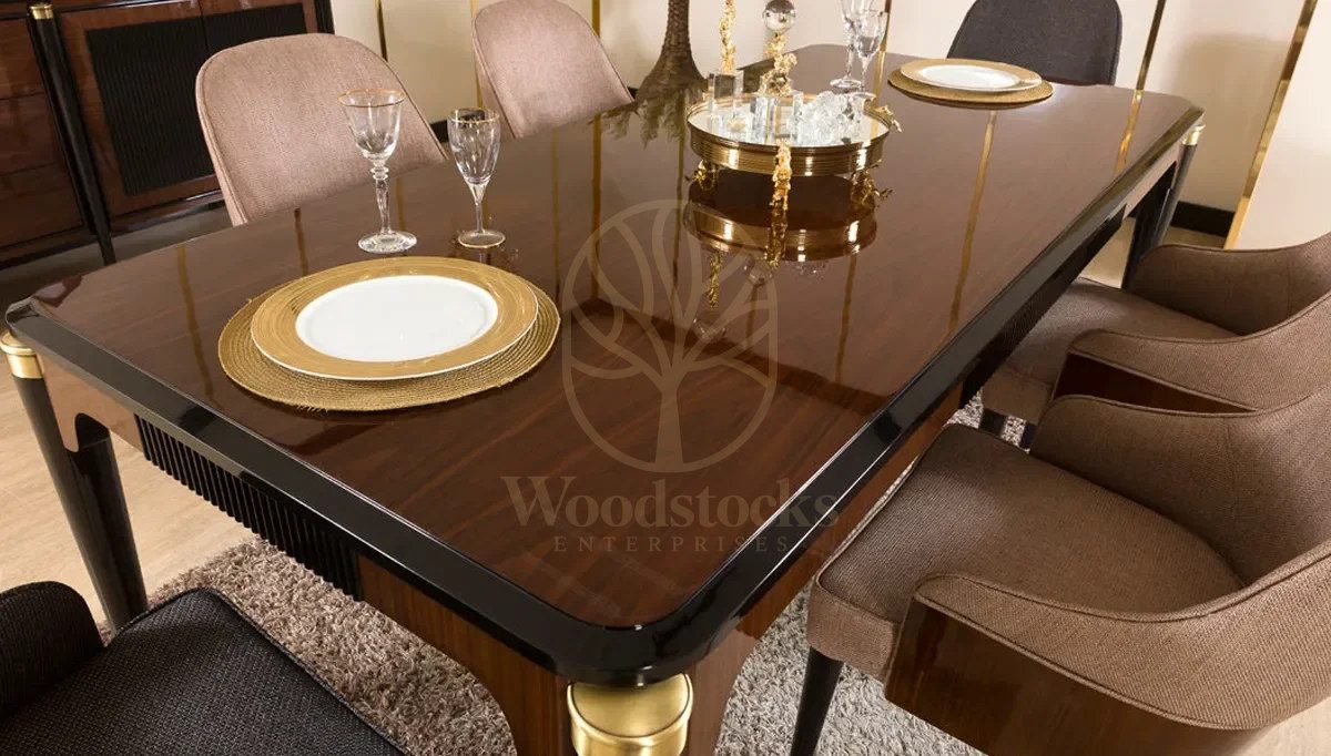 Royal Ruya Hand Carved Teak Dining Table Set, Saharanpur, view 2