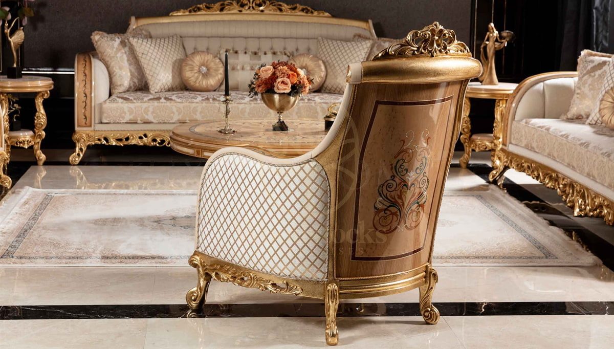 Royal Panamera Cream Hand Carved Teak Sofa Set, Saharanpur, view 6