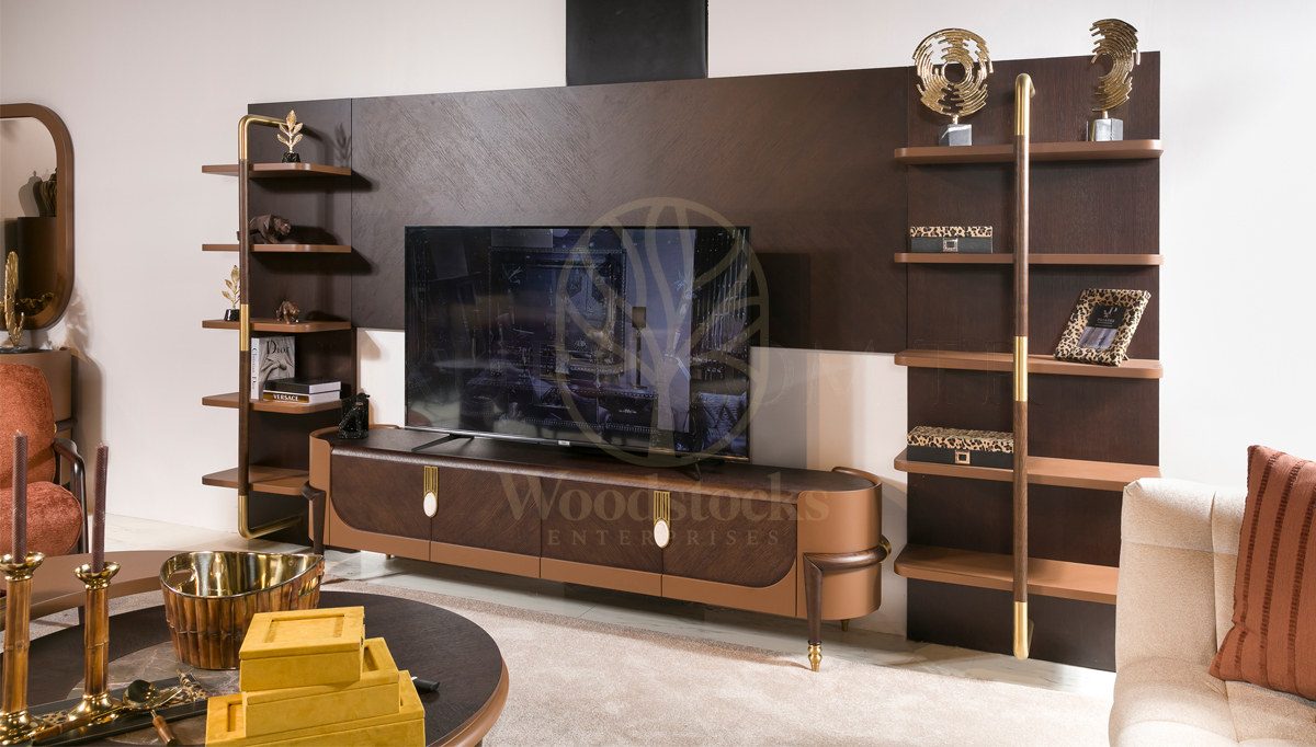 Luxury Lanvin Handcrafted Teak TV Cabinet, Saharanpur, TV Cabinet