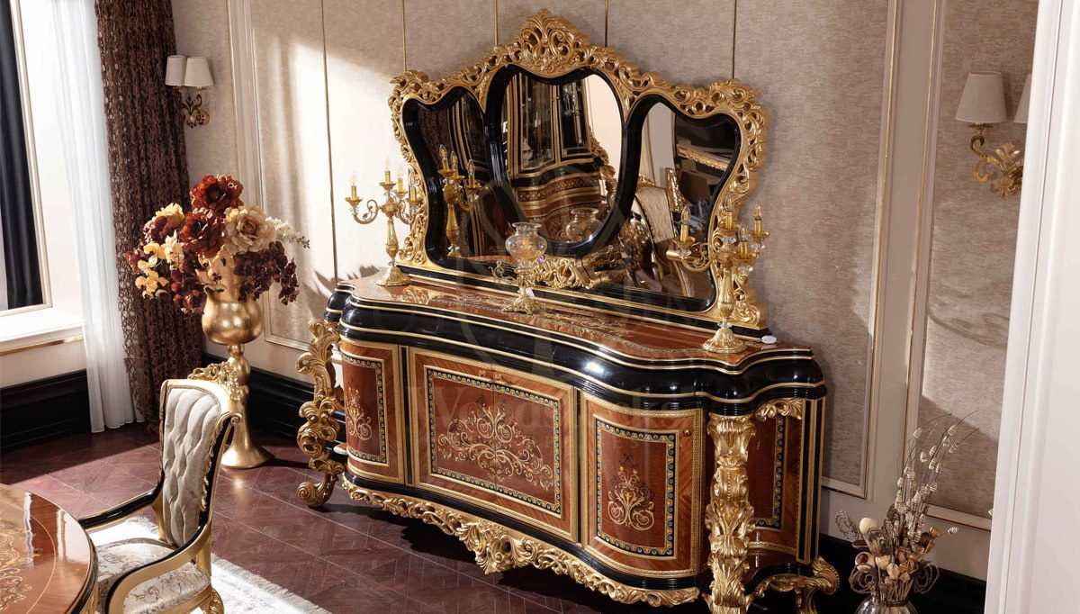 Royal Panamera Marquetry Hand Carved Teak Dining Table Set, Saharanpur, view 6
